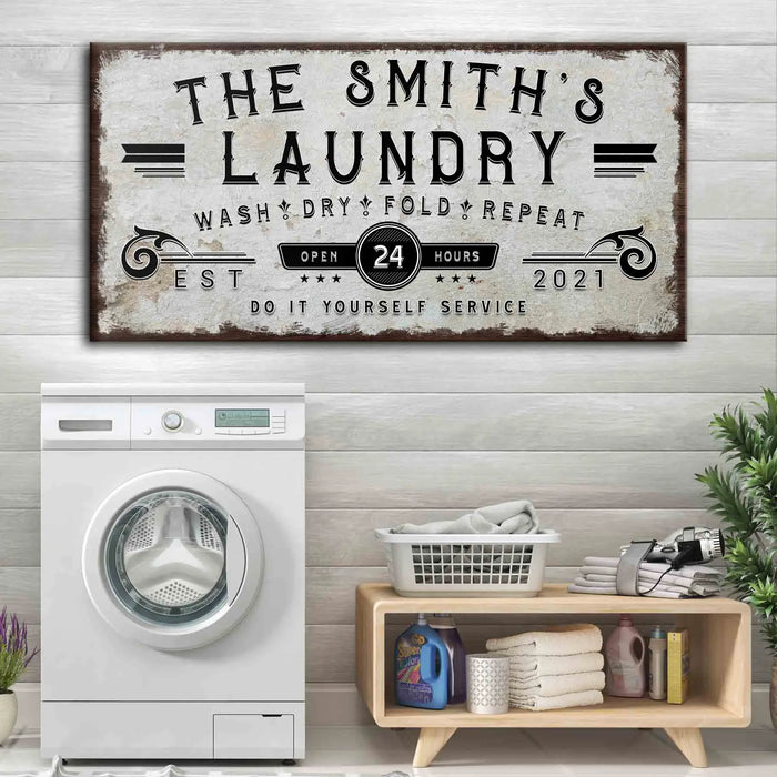 Personalized Laundry Room Sign by Tailored Canvases