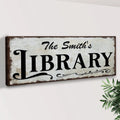 Personalized Library Sign III by Tailored Canvases