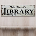 Personalized Library Sign III by Tailored Canvases