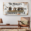Personalized Long Horn Cattle Sign II by Tailored Canvases