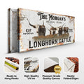 Personalized Long Horn Cattle Sign II by Tailored Canvases