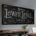 Personalized Lower Level Sign by Tailored Canvases