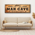 Personalized Man Cave Sign: Rustic Man Cave Sign for Custom Bar Signs or Home Bar by Tailored Canvases