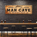 Personalized Man Cave Sign: Rustic Man Cave Sign for Custom Bar Signs or Home Bar by Tailored Canvases