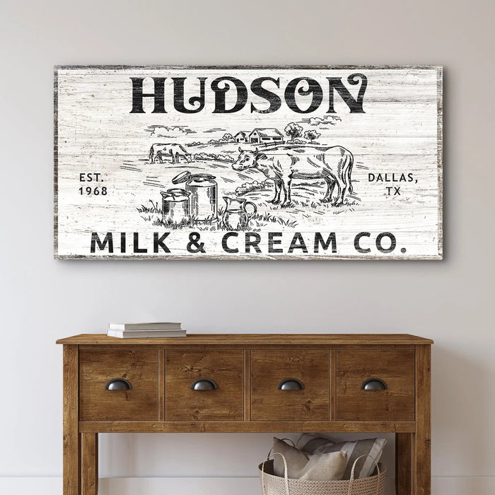 Personalized Milk & Cream Co Sign II by Tailored Canvases