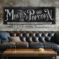 Personalized Movies & Popcorn Sign by Tailored Canvases