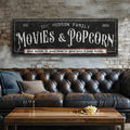 Personalized Movies & Popcorn Sign II by Tailored Canvases