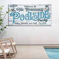Personalized Pool Party Sign by Tailored Canvases