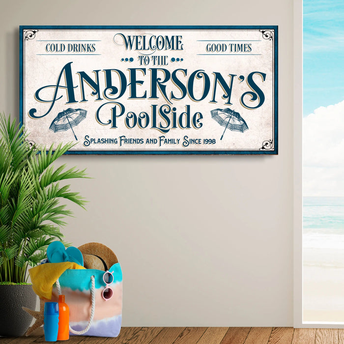 Personalized Pool Party Sign by Tailored Canvases