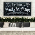 Personalized Pool Sign Black and White by Tailored Canvases
