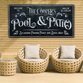 Personalized Pool Sign Black and White by Tailored Canvases