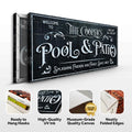 Personalized Pool Sign Black and White by Tailored Canvases