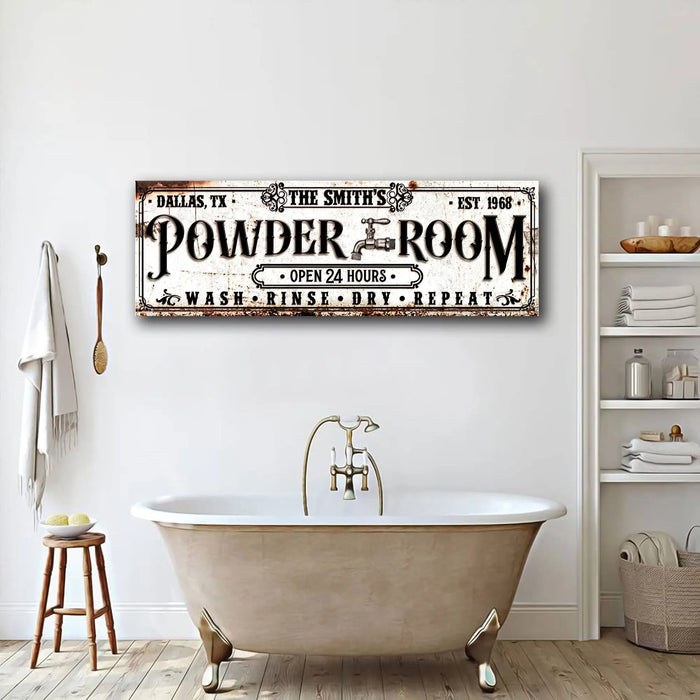 Personalized Powder Room Sign II by Tailored Canvases
