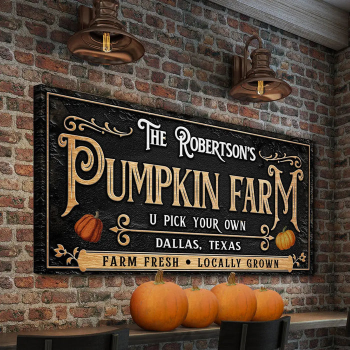 Personalized Pumpkin Farm Halloween Sign by Tailored Canvases