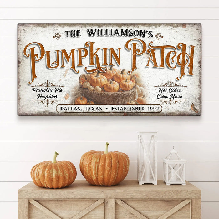 Personalized Pumpkin Patch Sign II by Tailored Canvases