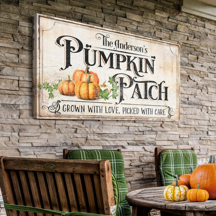 Personalized Pumpkin Patch Sign III by Tailored Canvases