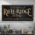 Personalized Rifle Ridge Outpost Family Sign by Tailored Canvases