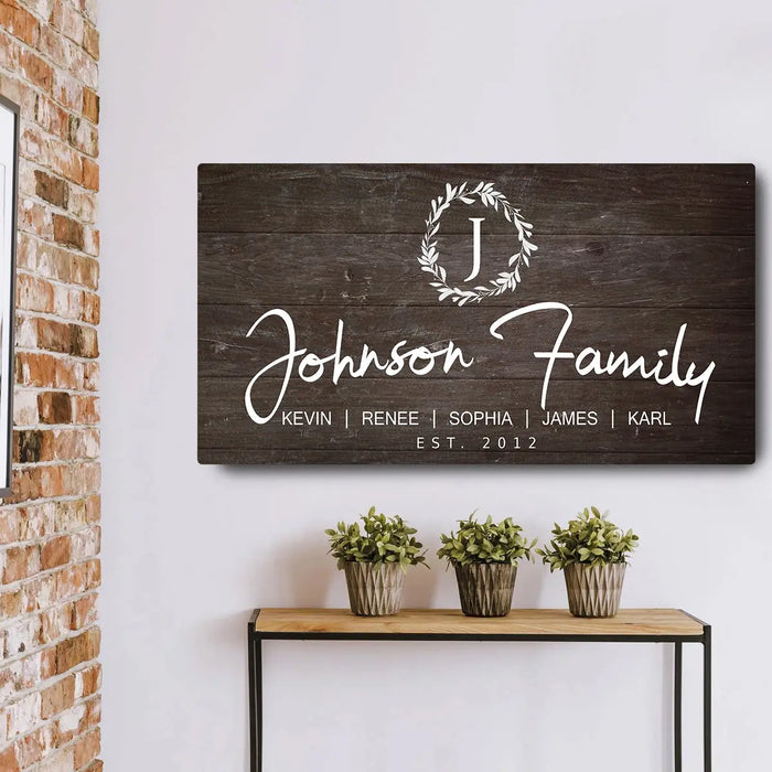 Personalized Rustic Family Sign by Tailored Canvases