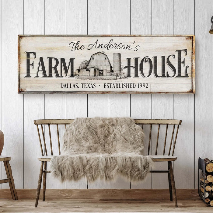 Personalized Rustic Farmhouse Sign by Tailored Canvases