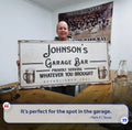 Personalized Rustic Garage Sign for Home Bar: Enhance Your Man Cave Wall Decor with Personalized Basement Bar Sign by Tailored Canvases