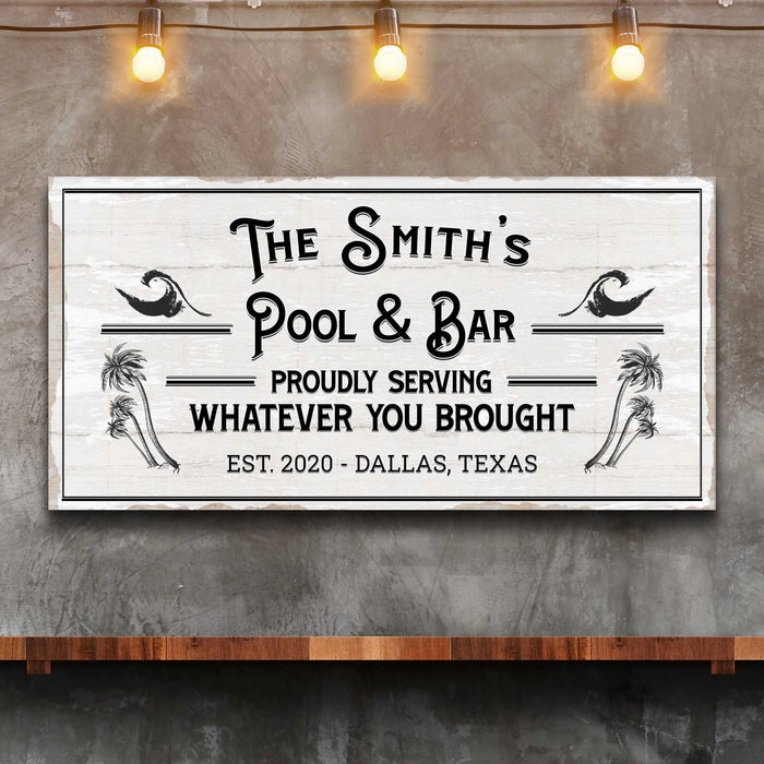 Personalized Rustic Pool And Bar Sign III by Tailored Canvases
