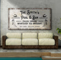Personalized Rustic Pool Sign by Tailored Canvases