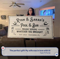 Personalized Rustic Pool Sign by Tailored Canvases