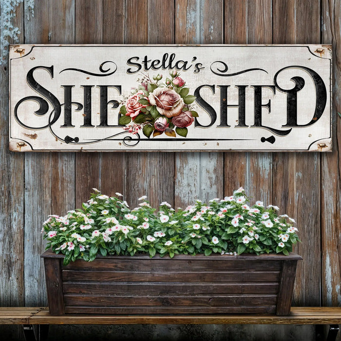 Personalized She Shed Sign by Tailored Canvases