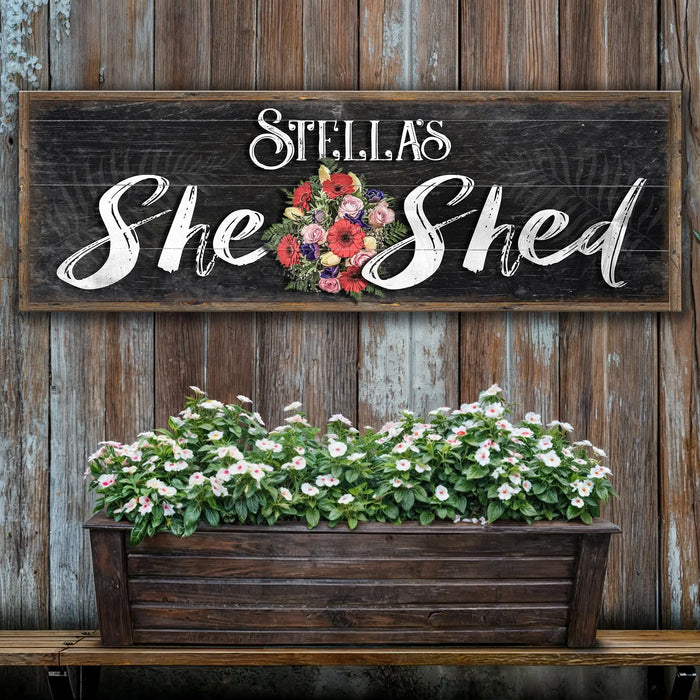 Personalized She Shed Sign VI by Tailored Canvases