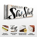 Personalized She Shed Sign VIII by Tailored Canvases
