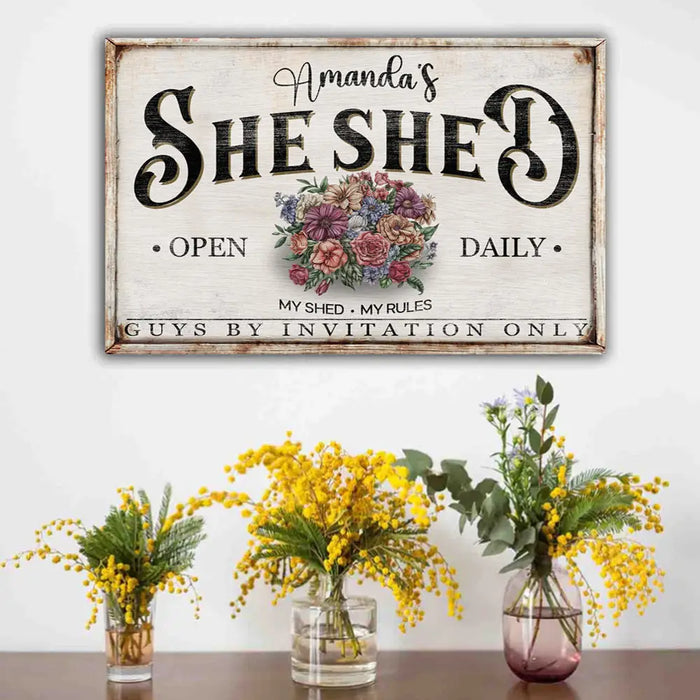 Personalized She Shed Sign XIII by Tailored Canvases