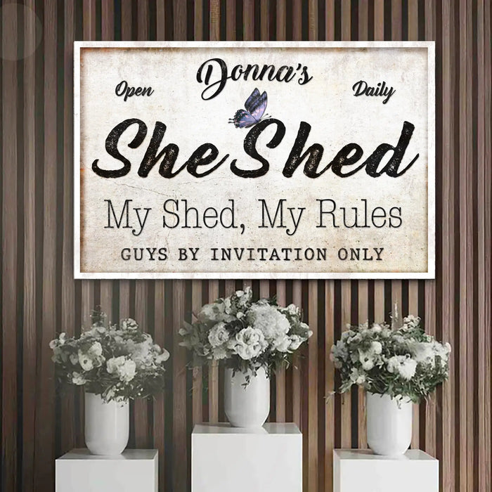 Personalized She Shed Sign XIX by Tailored Canvases