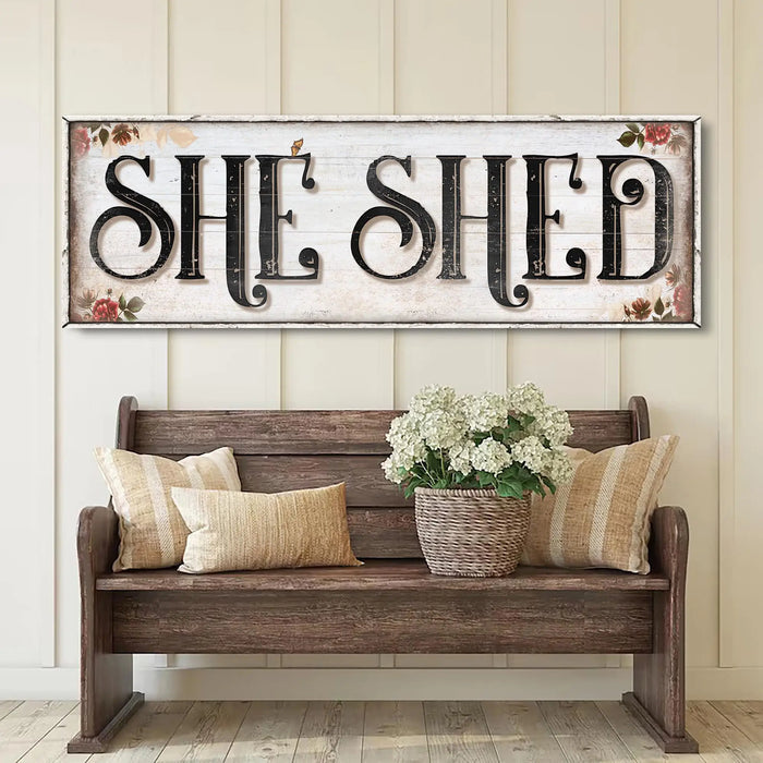 Personalized She Shed Sign XV by Tailored Canvases