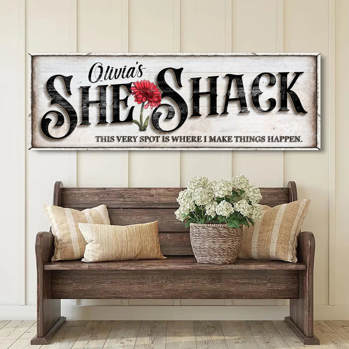 Personalized She Shed Sign XVI by Tailored Canvases