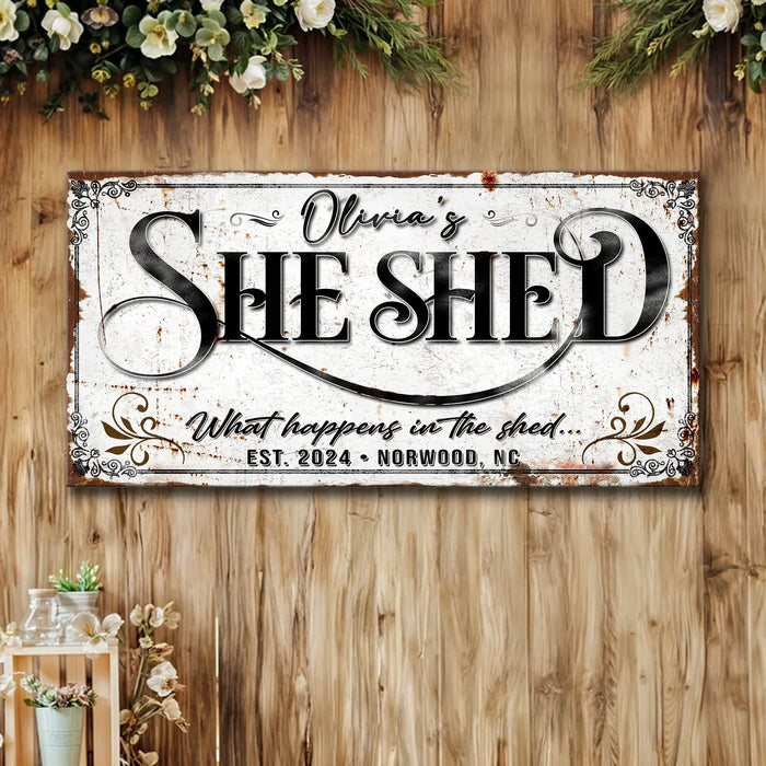 Personalized She Shed Sign XVIII by Tailored Canvases