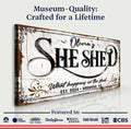 Personalized She Shed Sign XVIII by Tailored Canvases
