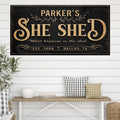 Personalized She Shed Sign XX by Tailored Canvases