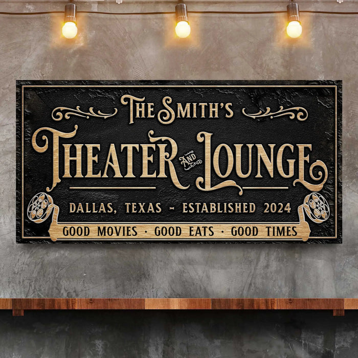 Personalized Theater Sign II by Tailored Canvases
