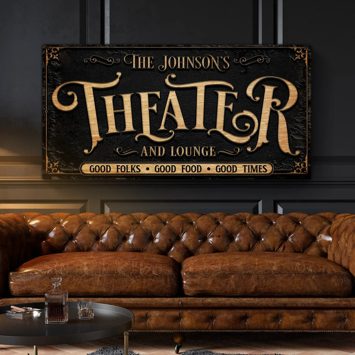 Personalized Theater Sign III by Tailored Canvases
