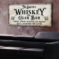 Personalized Whiskey and Cigar Bar Sign by Tailored Canvases