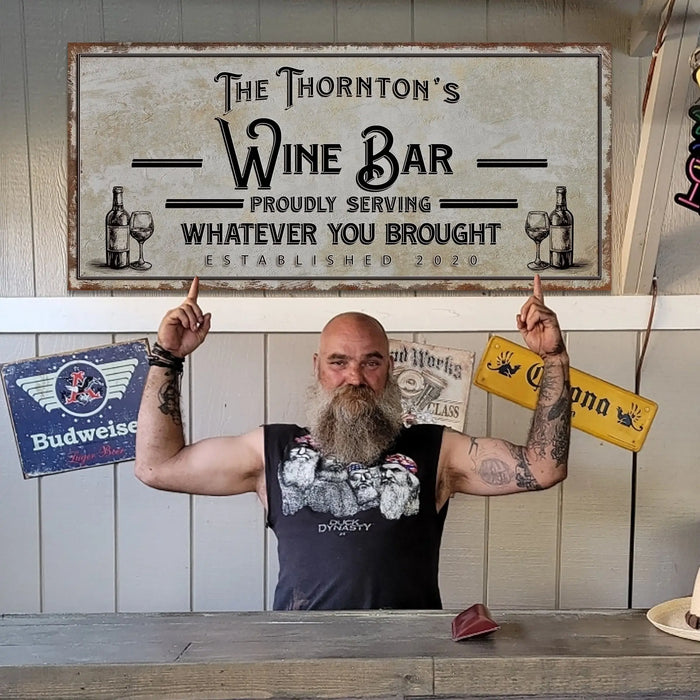 Personalized Wine Bar Sign II by Tailored Canvases