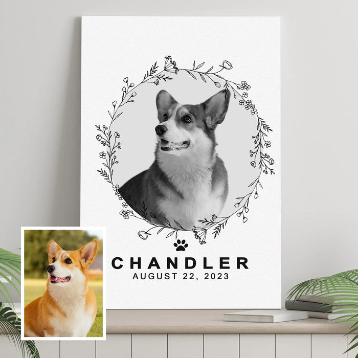 Pet Memorial Portrait Monochrome Sign by Tailored Canvases