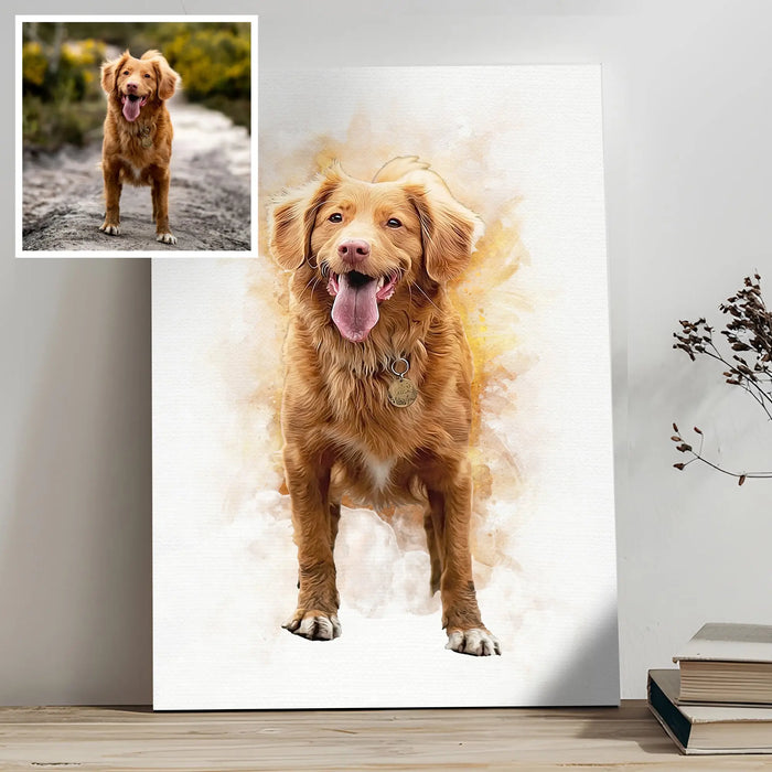 Pet Memorial Portrait Watercolor Sign by Tailored Canvases