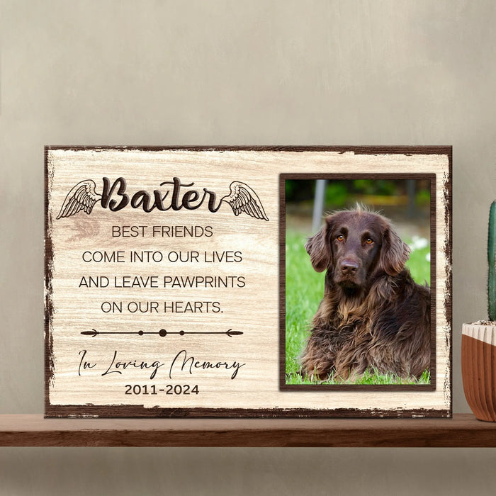 Pet Memorial Sign Best Friend In Paw Prints by Tailored Canvases
