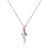 Petite Round cut Genuine Ruby Pendant Necklace with White Sapphire