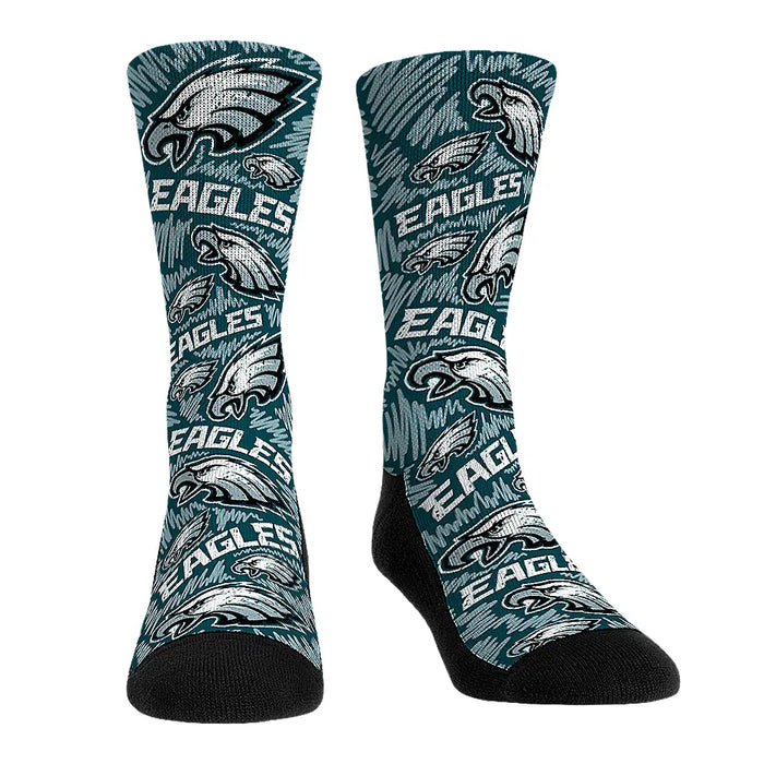 Philadelphia Eagles - Logo Sketch (Midnight Green) by Rock 'Em Socks