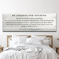Philippians 4:6-7 - Be Anxious For Nothing Sign by Tailored Canvases