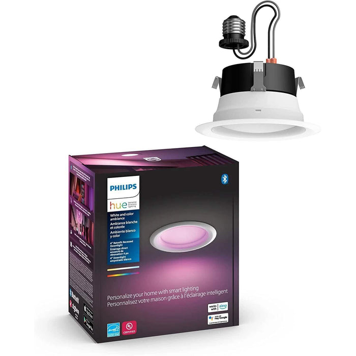 Philips Hue White and Color Ambiance Extra Bright High Lumen Dimmable 4" LED by DailySale