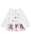 First Impressions Girls Print Cotton Peplum T-Shirt by Vanessa Jane