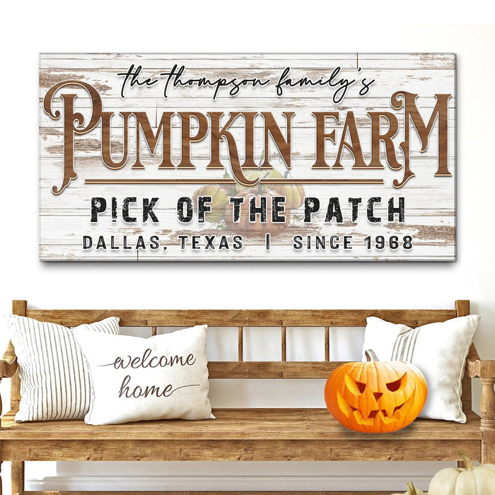 Pick Of The Patch Pumpkin Farm Sign II by Tailored Canvases